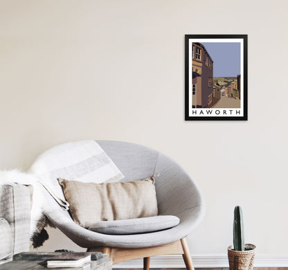Haworth Travel Art Print by Richard O'Neill, Framed Wall Art A3 White Frame