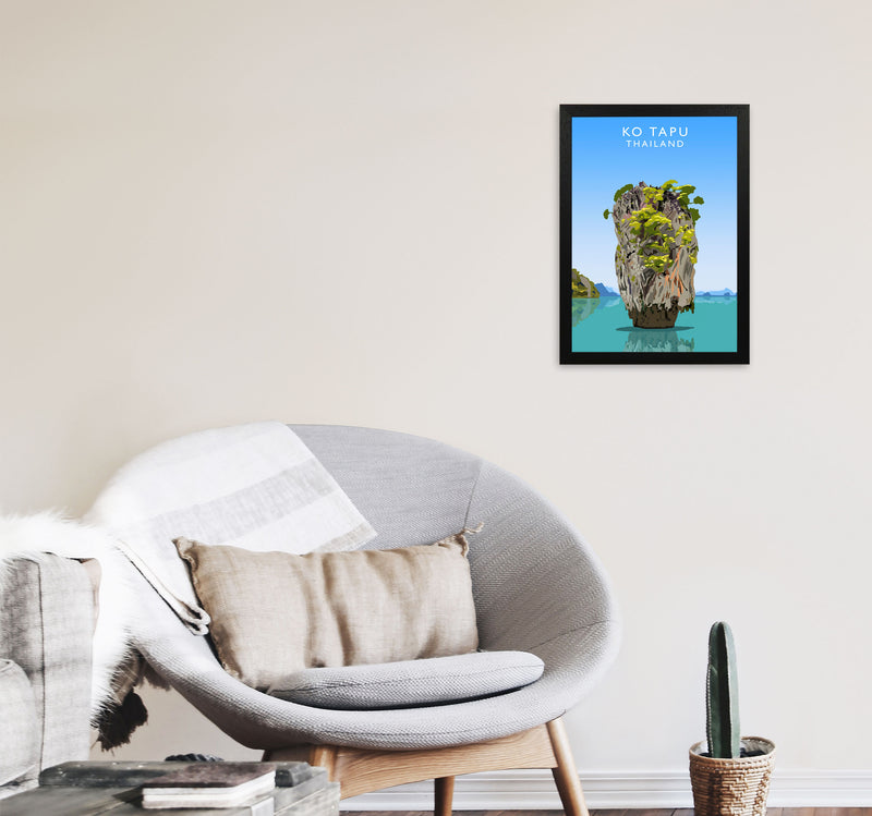 Ko Tapu Thailand Travel Art Print by Richard O'Neill, Framed Wall Art A3 White Frame