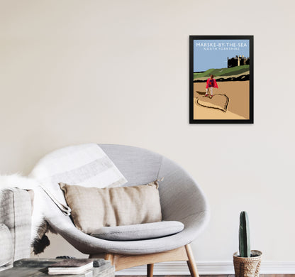 Marske-By-The-Sea North Yorkshire Travel Art Print by Richard O'Neill A3 White Frame