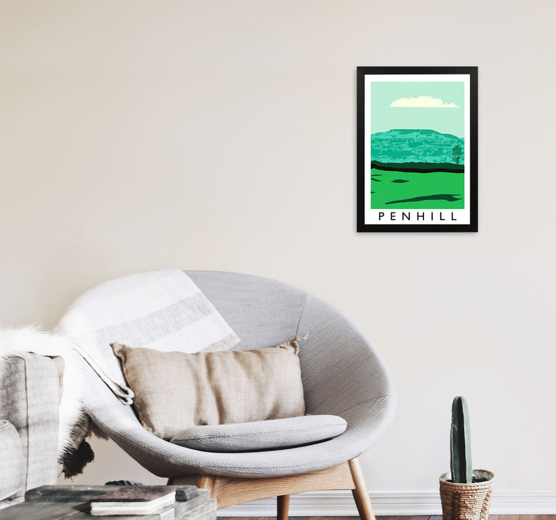 Penhill Digital Art Print by Richard O'Neill, Framed Wall Art A3 White Frame