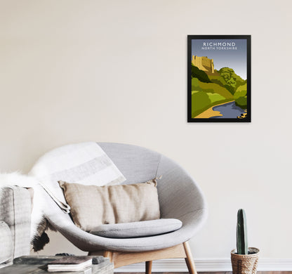 Richmond North Yorkshire Travel Art Print by Richard O'Neill A3 White Frame