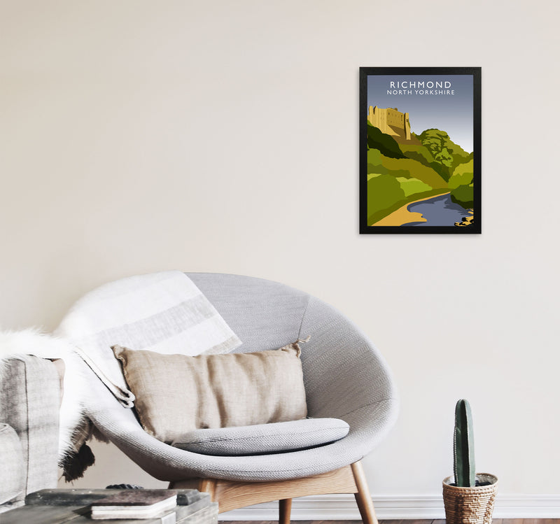 Richmond North Yorkshire Travel Art Print by Richard O'Neill A3 White Frame