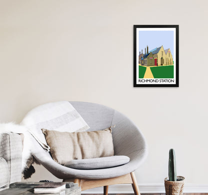 Richmond Station Digital Art Print by Richard O'Neill, Framed Wall Art A3 White Frame