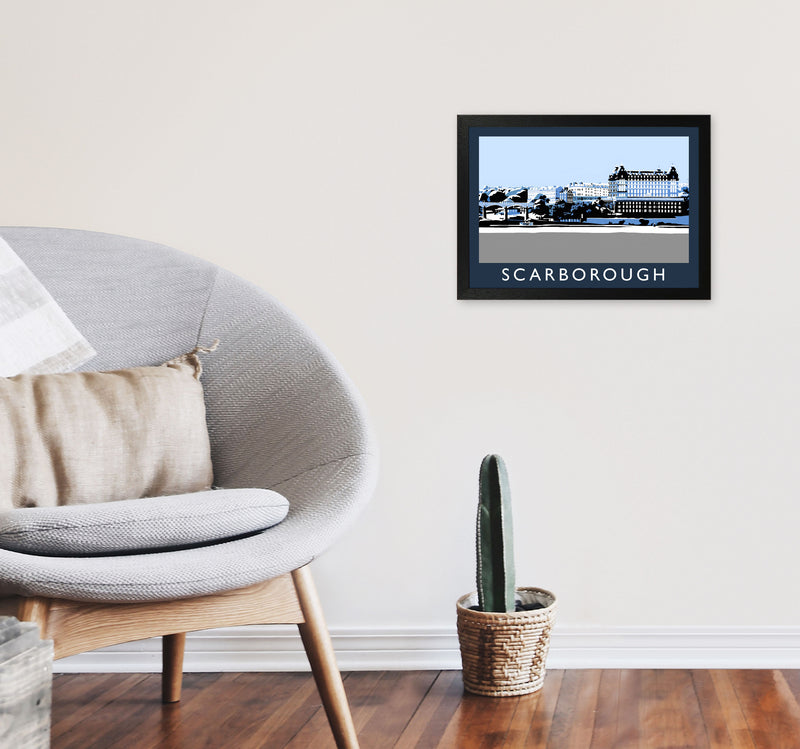 Scarborough Travel Art Print by Richard O'Neill, Framed Wall Art A3 White Frame