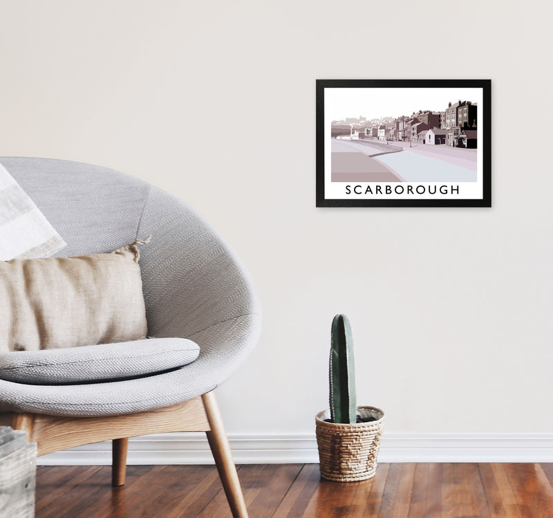 Scarborough Travel Art Print by Richard O'Neill, Framed Wall Art A3 White Frame