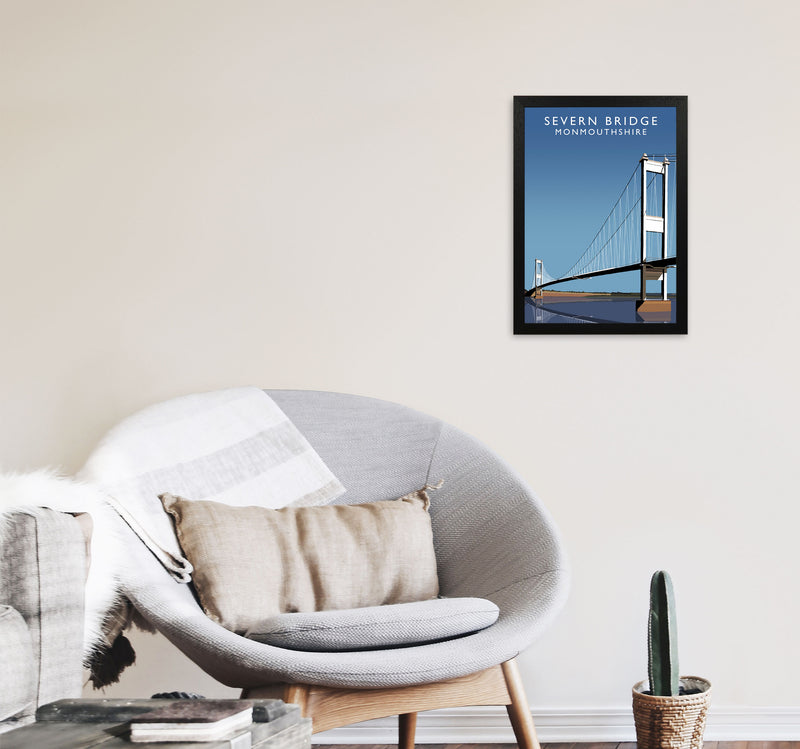 Severn Bridge Monmouthshire Art Print by Richard O'Neill, Framed Wall Art A3 White Frame