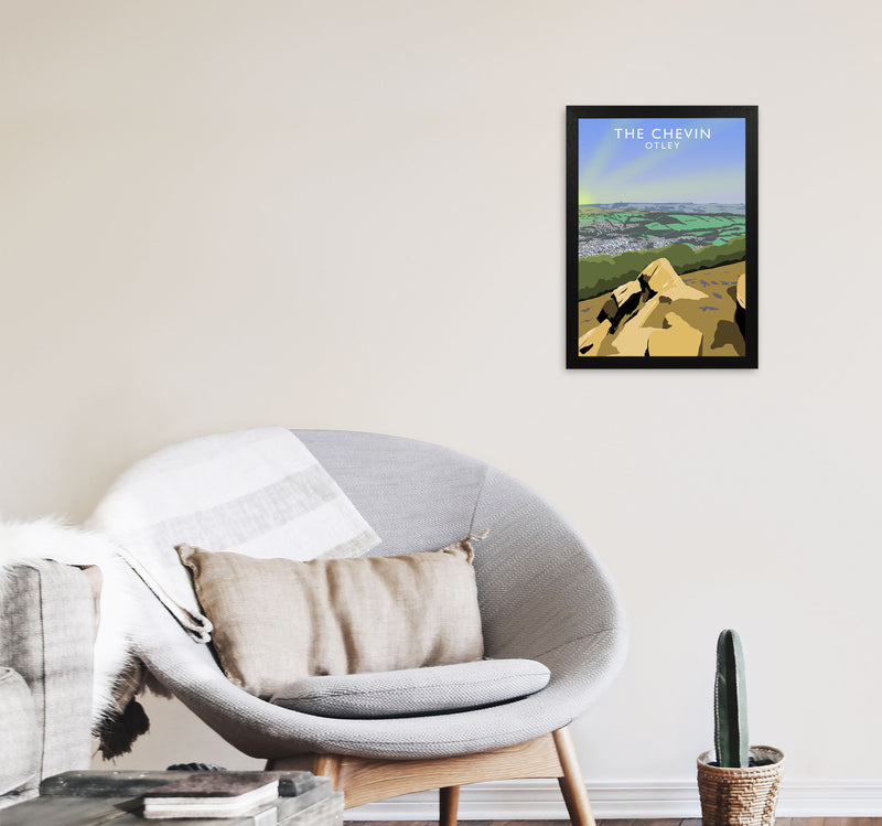 The Chevin Otley Art Print by Richard O'Neill, Framed Wall Art A3 White Frame