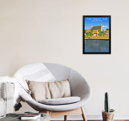 The Trout Inn Wolvercote Travel Art Print by Richard O'Neill A3 White Frame