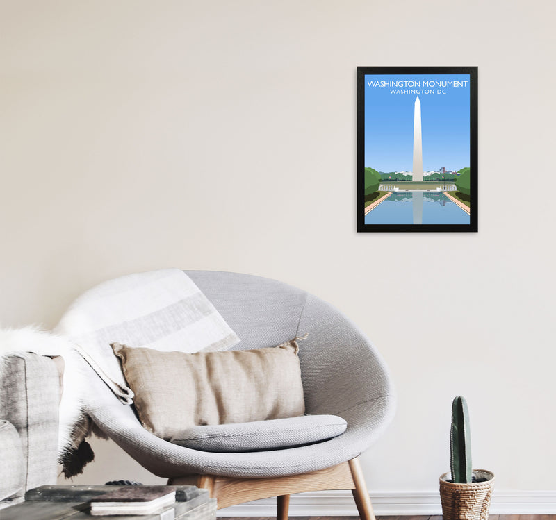 Washington Monument Washington DC Travel Art Print by Richard O'Neill A3 White Frame
