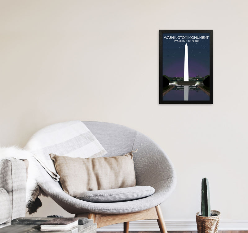 Washington Monument Washington DC Travel Art Print by Richard O'Neill A3 White Frame