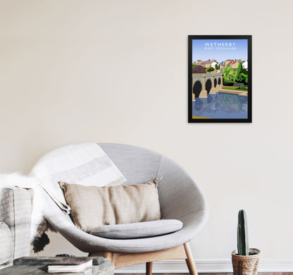 Wetherby West Yorkshire Travel Art Print by Richard O'Neill, Framed Wall Art A3 White Frame