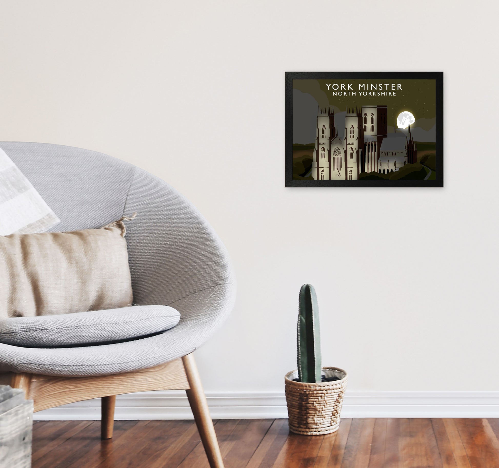 York Minster Framed Digital Art Print by Richard O'Neill A3 White Frame