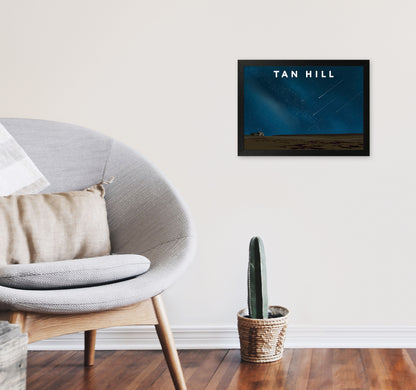 Tan Hill Travel Art Print by Richard O'Neill, Framed Wall Art A3 White Frame