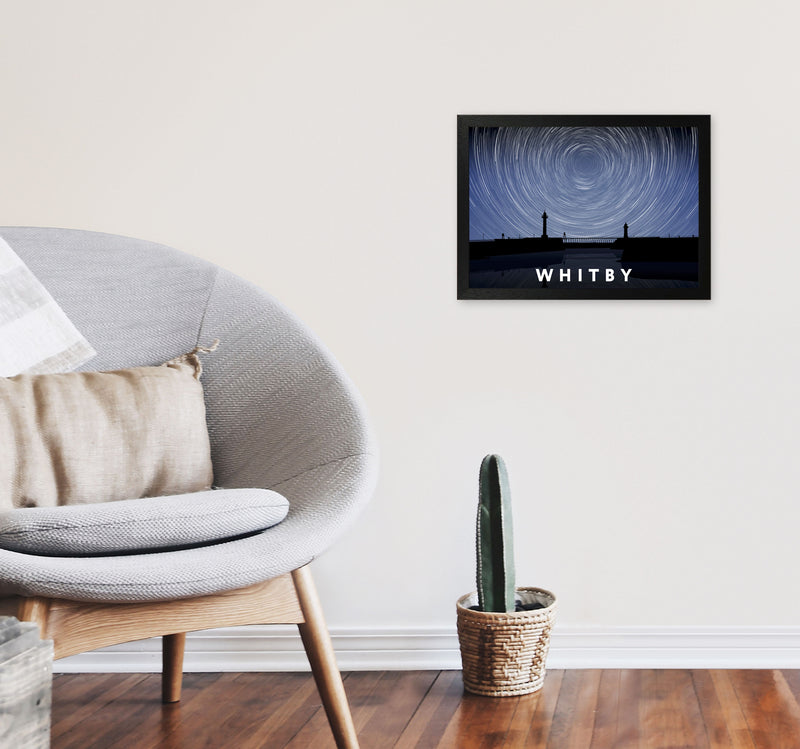 Whitby Digital Art Print by Richard O'Neill, Framed Wall Art A3 White Frame