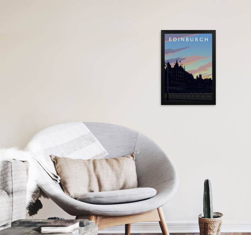 Edinburgh Art Print by Richard O'Neill A3 White Frame
