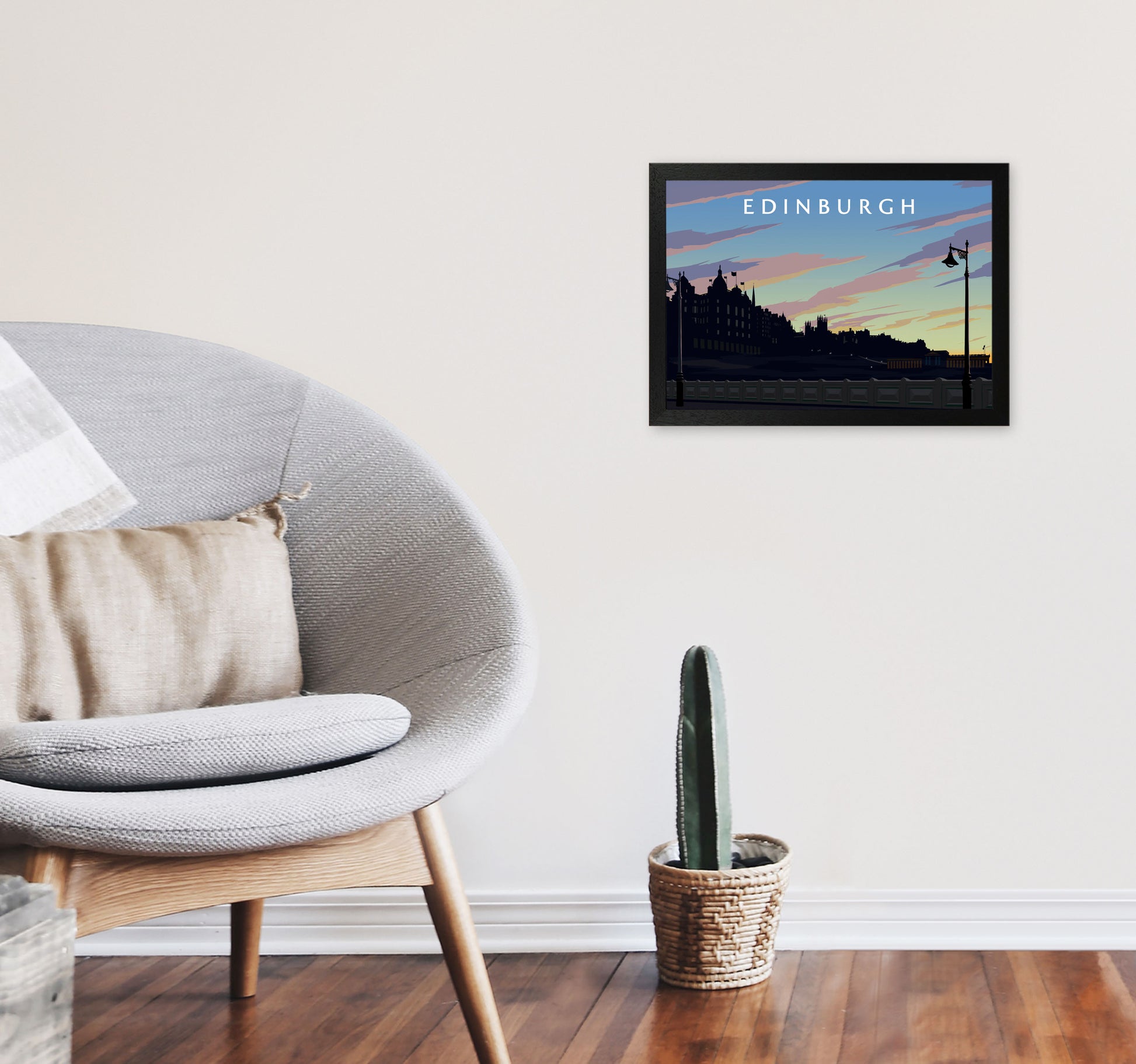 Edinburgh 2 by Richard O'Neill A3 White Frame