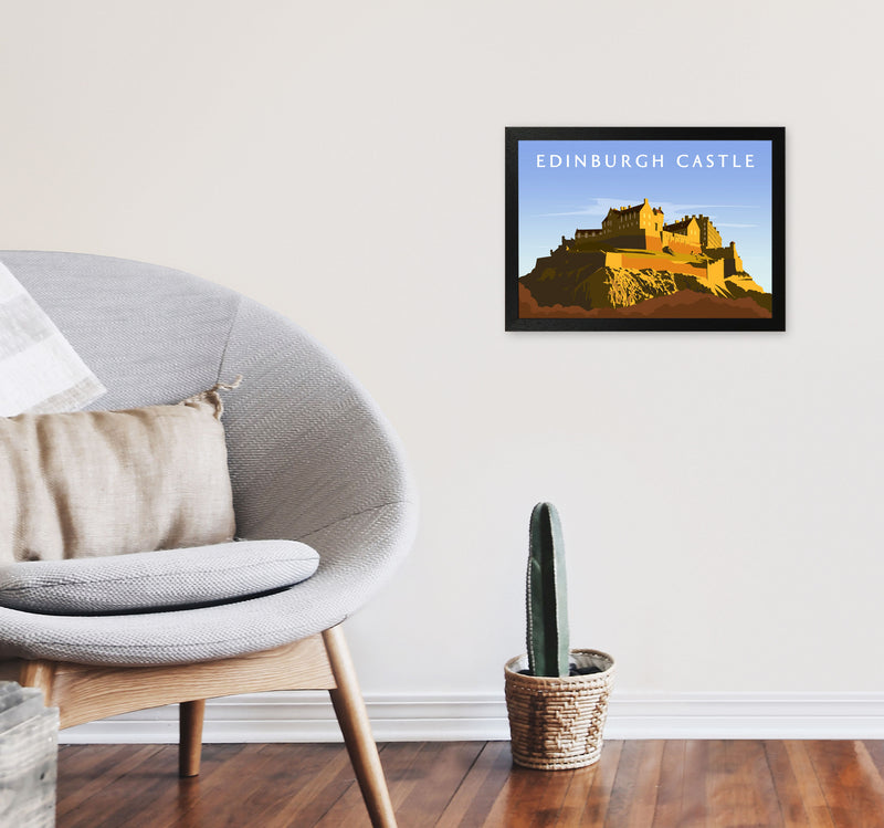 Edinburgh Castle Art Print by Richard O'Neill A3 White Frame