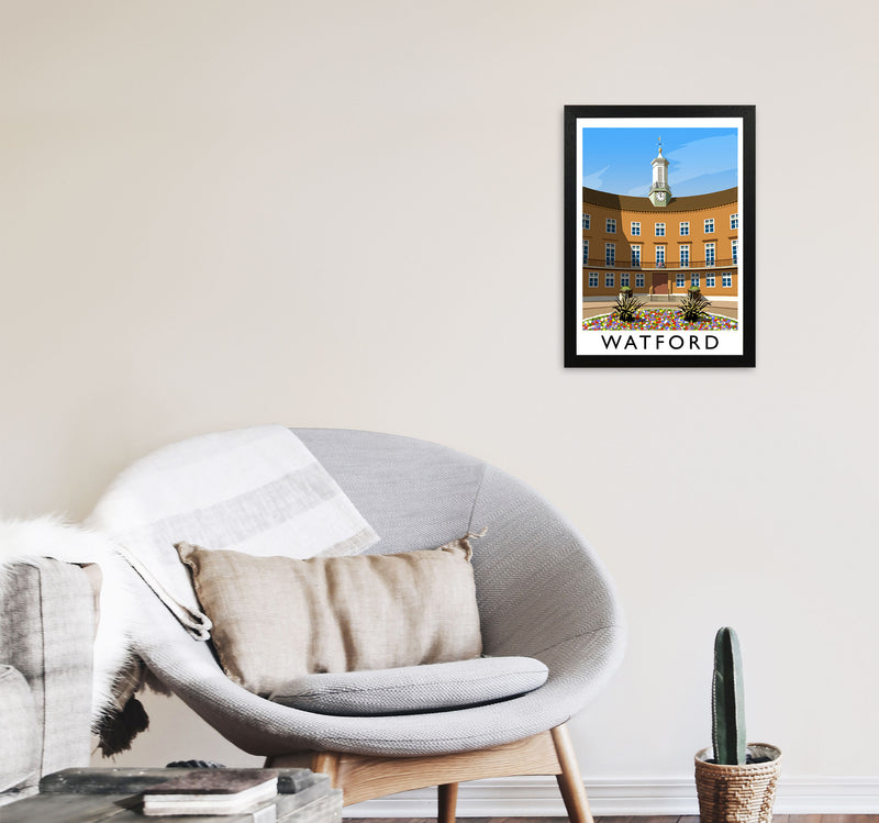 Watford portrait by Richard O'Neill A3 White Frame