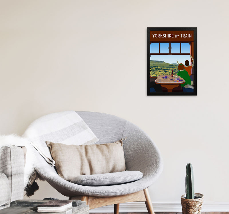 Yorkshire by Train 1 portrait by Richard O'Neill A3 White Frame
