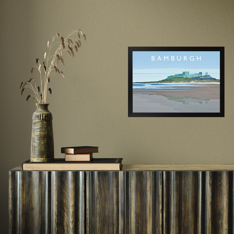 Bamburgh by Richard O'Neill A3 Black Frame