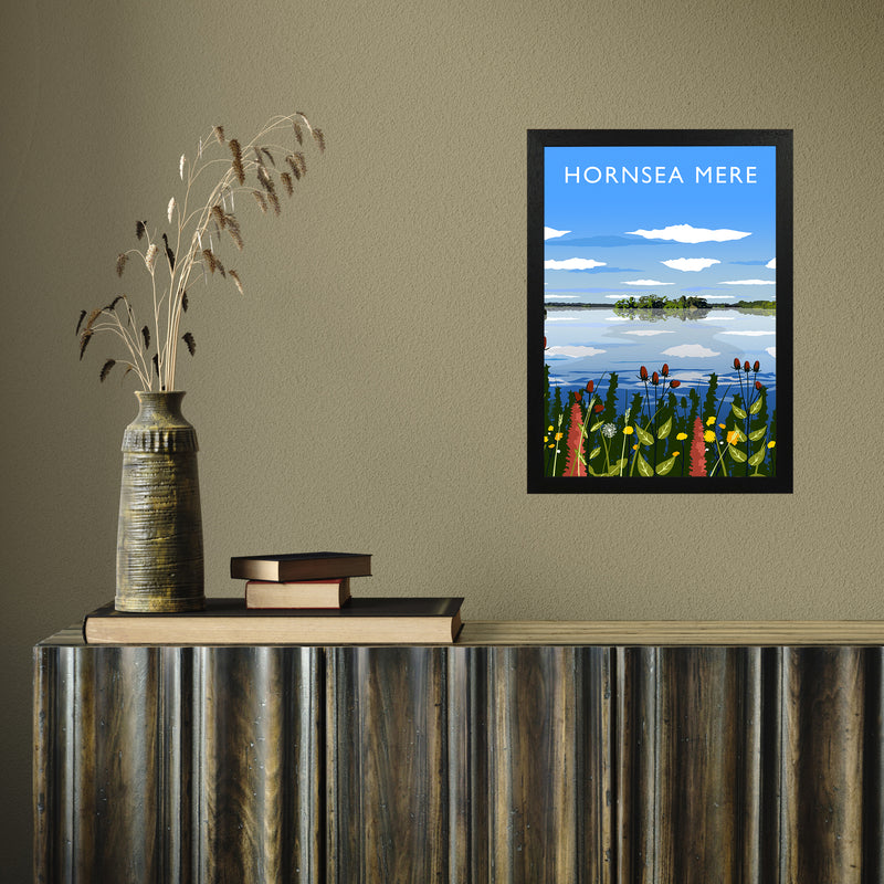 Hornsea Mere portrait by Richard O'Neill A3 Black Frame
