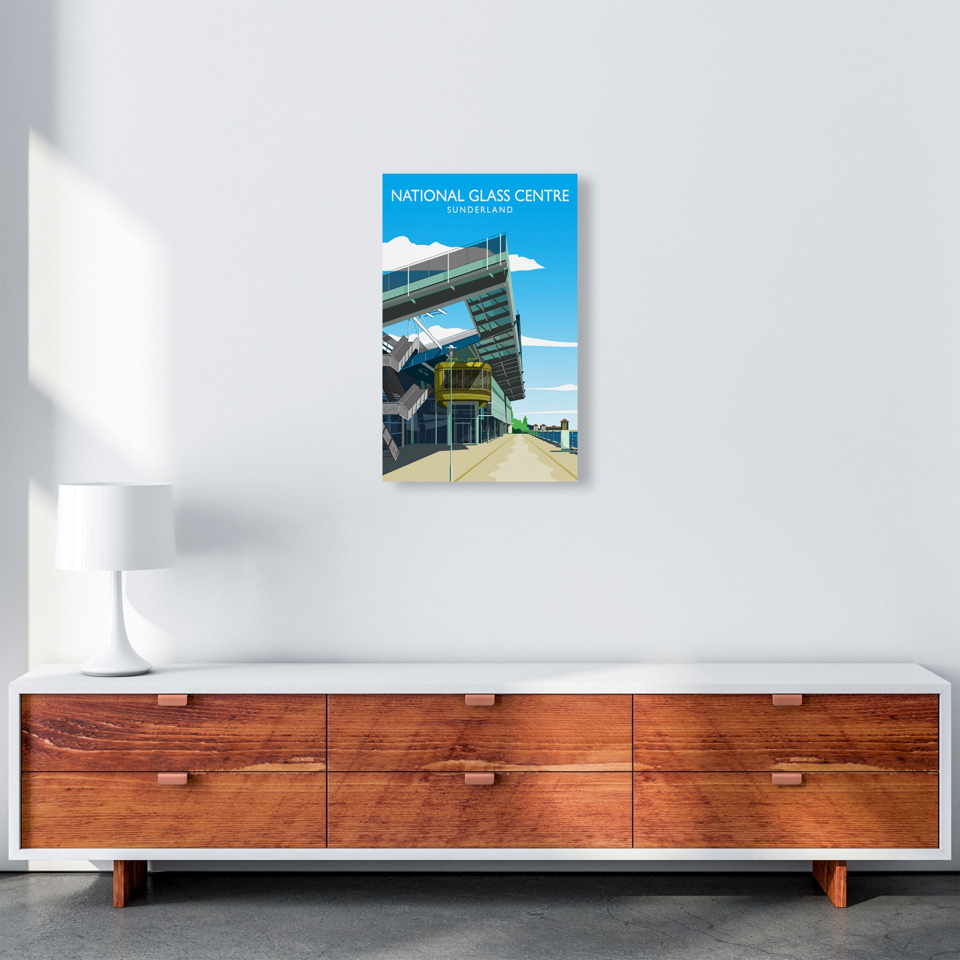 National Glass Centre Travel Art Print by Richard O'Neill A3 Canvas