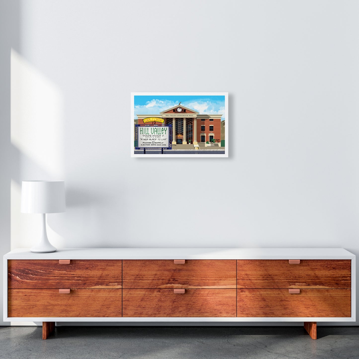 Hill Valley 2015 Revised Art Print by Richard O'Neill A3 Canvas