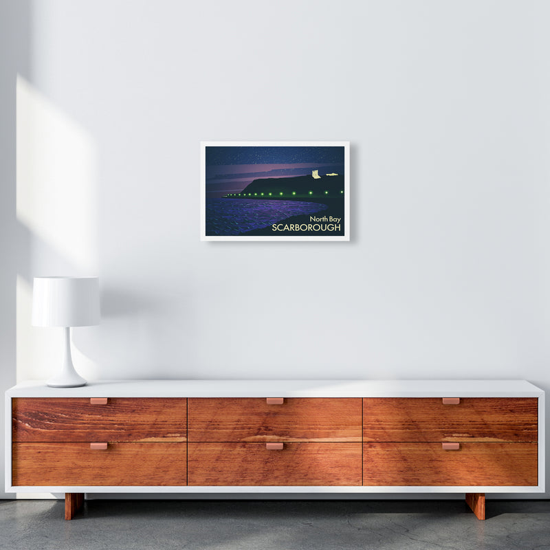 North Bay Scarborough (Night) Art Print by Richard O'Neill A3 Canvas
