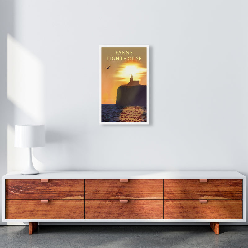 Farne Lighthouse portrait Travel Art Print by Richard O'Neill A3 Canvas