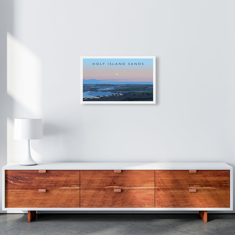 Holy Island Sands Travel Art Print by Richard O'Neill A3 Canvas