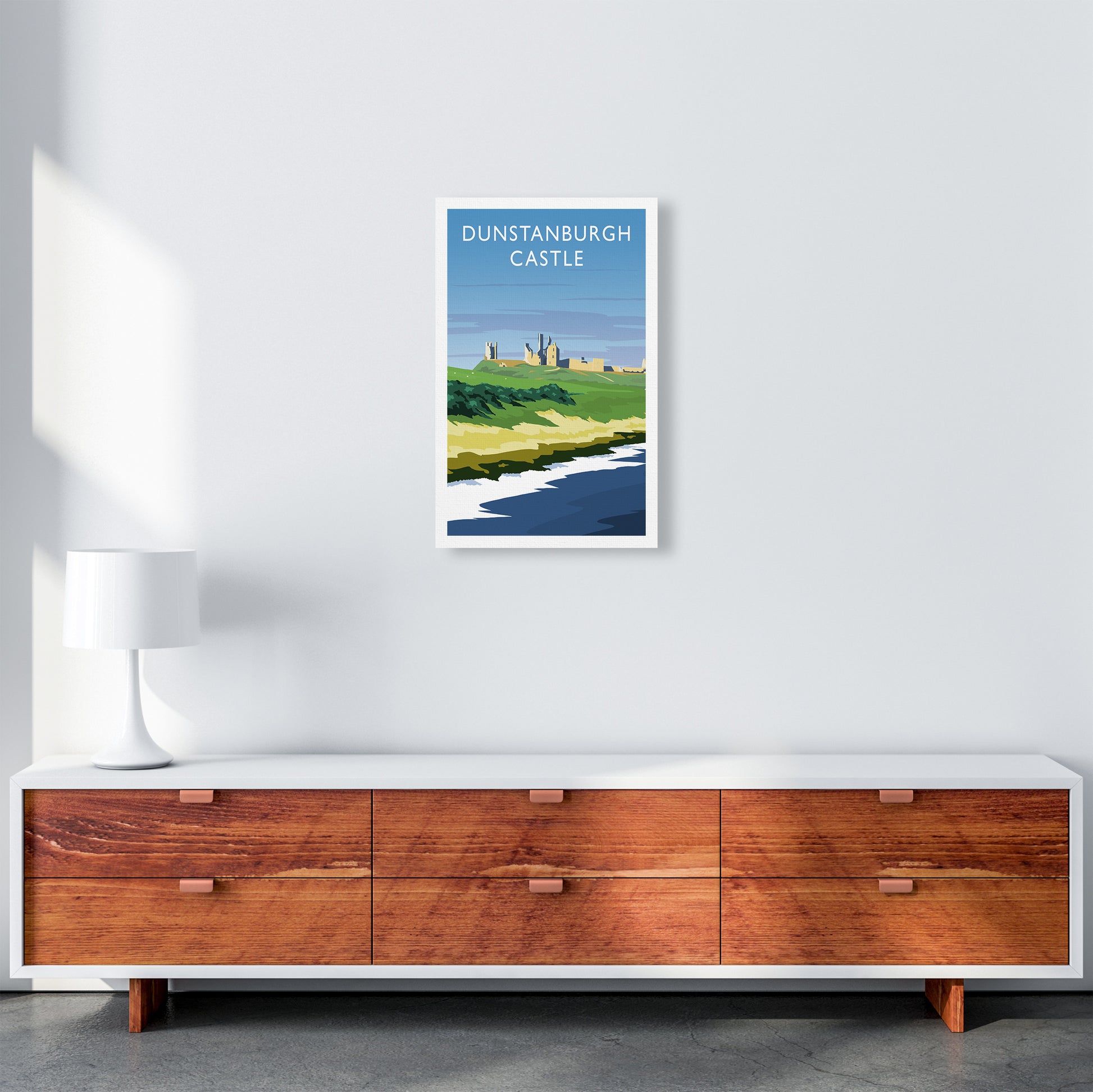 Dunstanburgh Castle portrait Travel Art Print by Richard O'Neill A3 Canvas