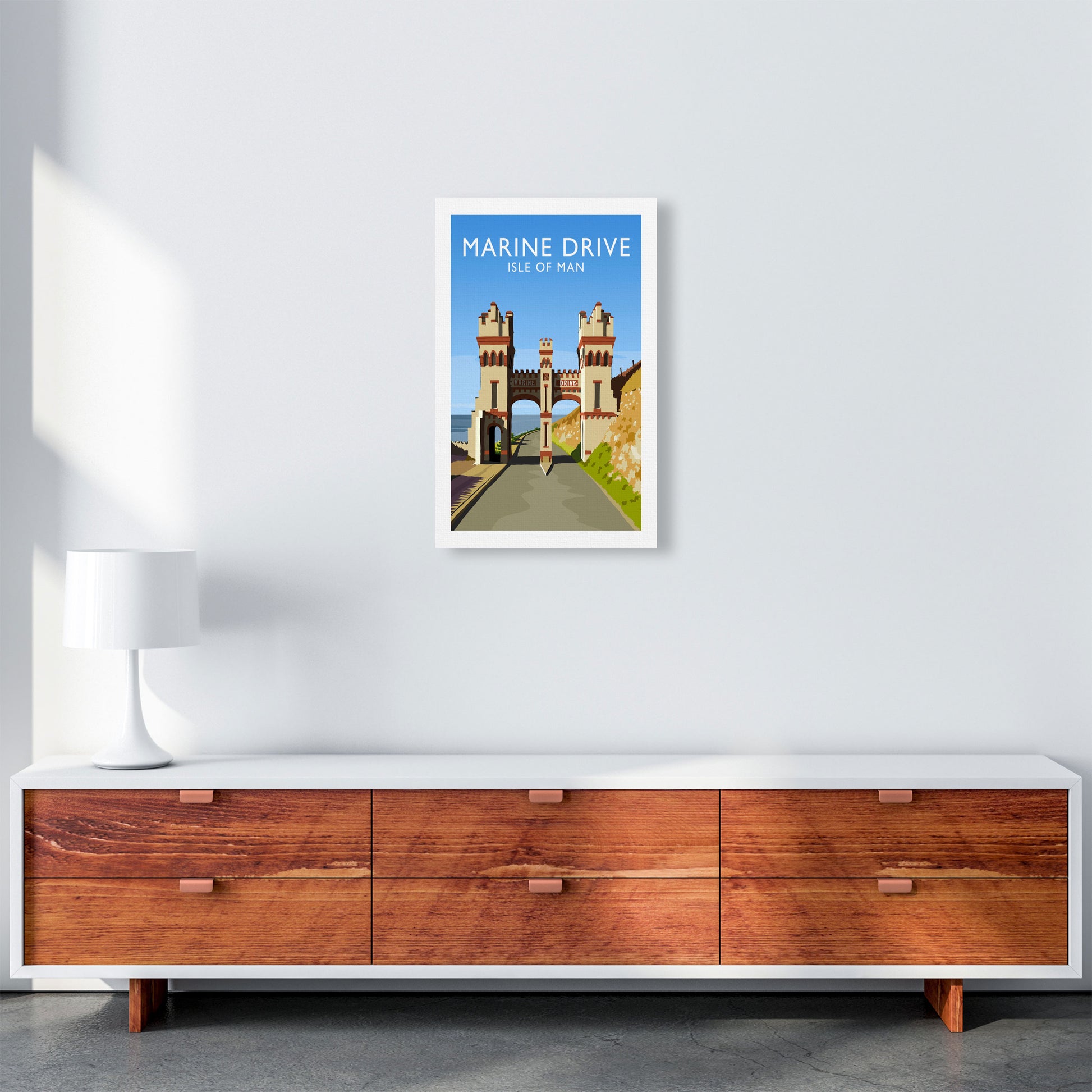 Marine Drive portrait Travel Art Print by Richard O'Neill A3 Canvas