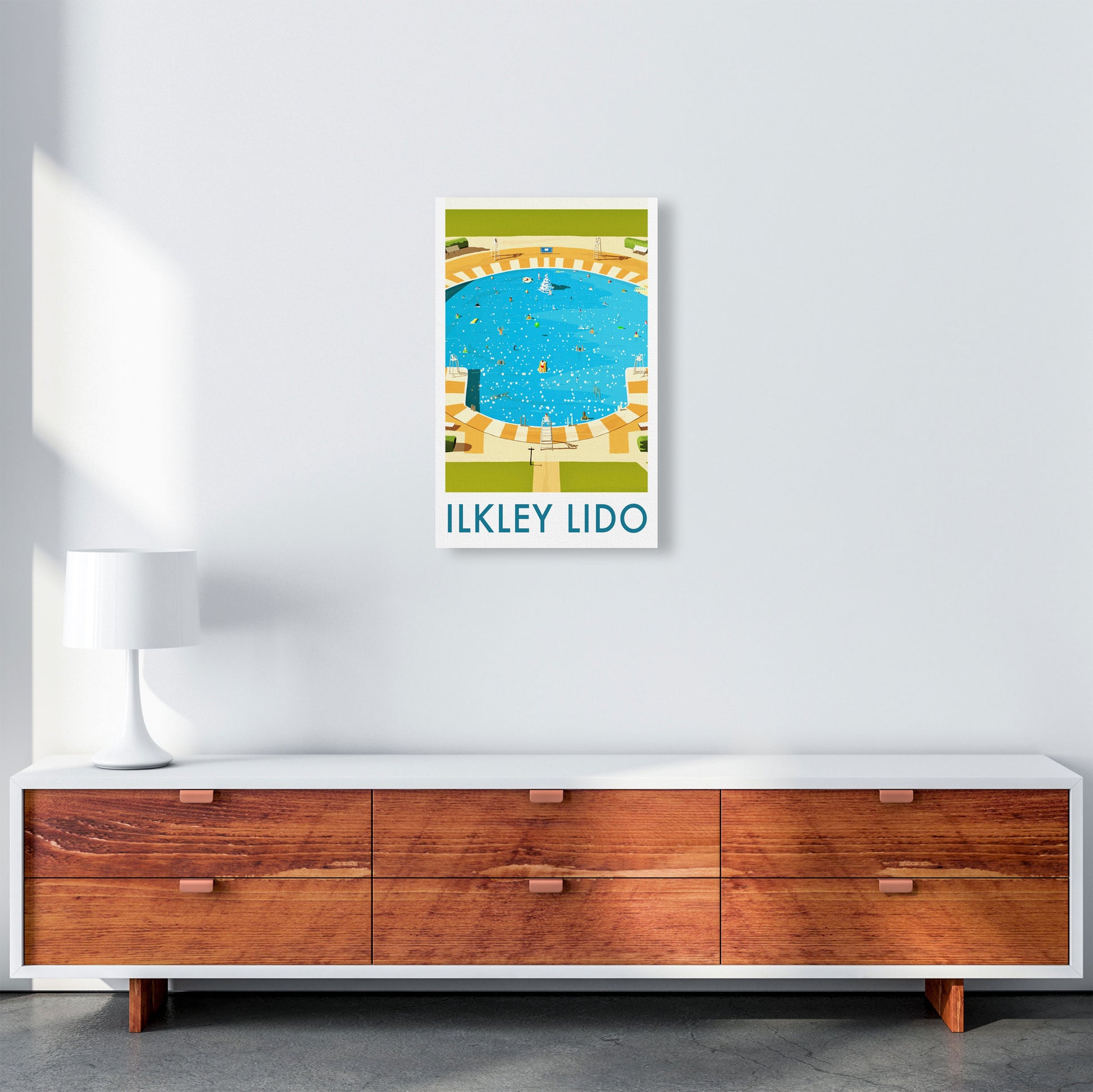 Ilkley Lido portrait Travel Art Print by Richard O'Neill A3 Canvas