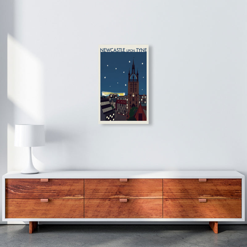 Newcastle upon Tyne 2 (Night) Travel Art Print by Richard O'Neill A3 Canvas
