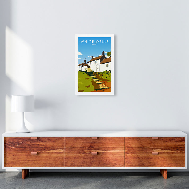 White Wells Portrait Travel Art Print by Richard O'Neill A3 Canvas