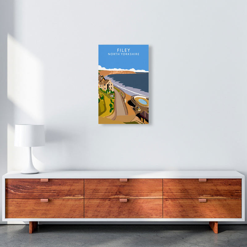Filey North Yorkshire Framed Digital Art Print by Richard O'Neill A3 Canvas