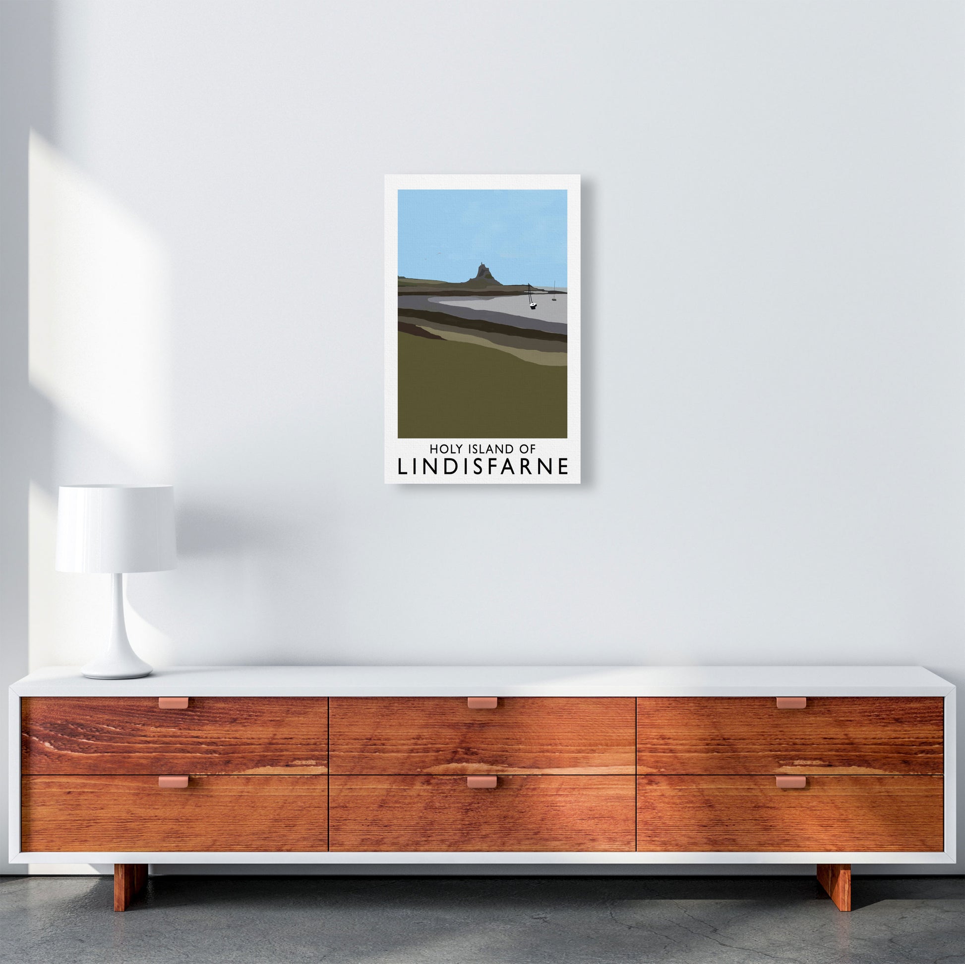 Holy Island of Lindisfarne Framed Digital Art Print by Richard O'Neill A3 Canvas