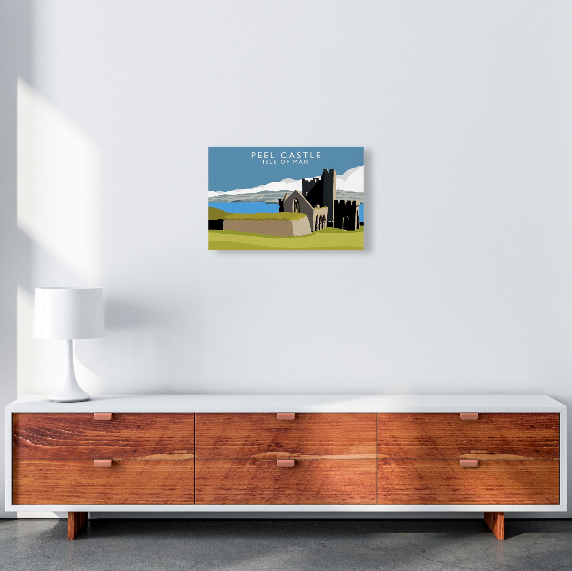 Peel Castle Isle of Man Art Print by Richard O'Neill A3 Canvas