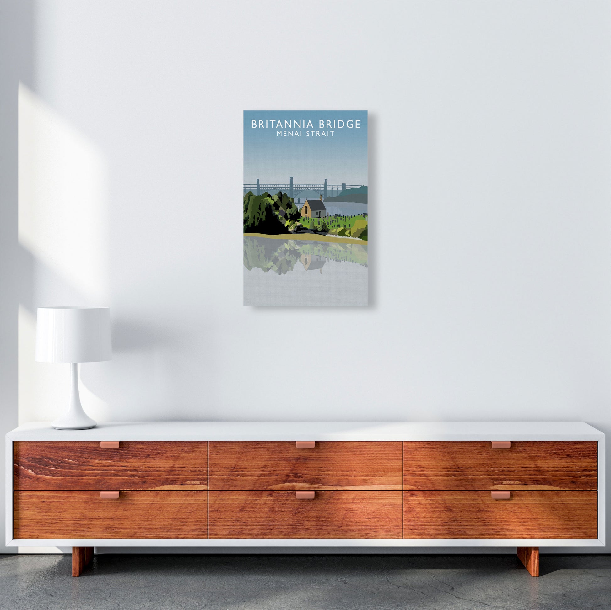 Britannia Bridge by Richard O'Neill A3 Canvas