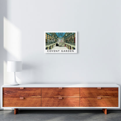 Covent Garden London Vintage Travel Art Poster by Richard O'Neill, Framed Wall Art Print, Cityscape, Landscape Art Gifts A3 Canvas