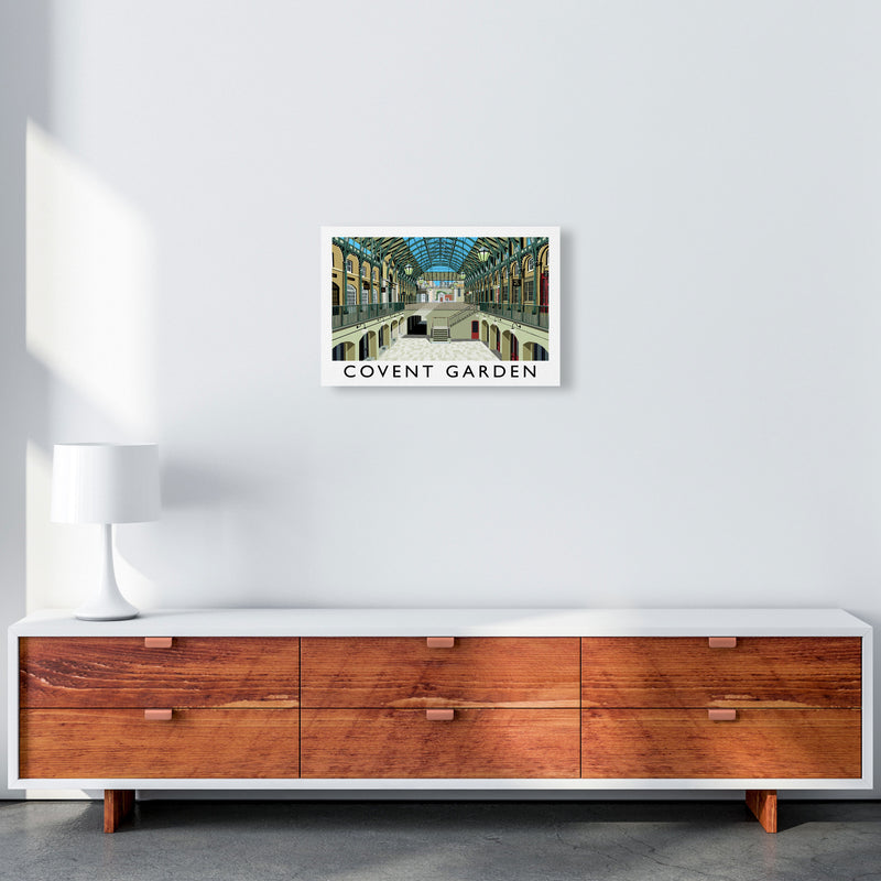 Covent Garden London Vintage Travel Art Poster by Richard O'Neill, Framed Wall Art Print, Cityscape, Landscape Art Gifts A3 Canvas
