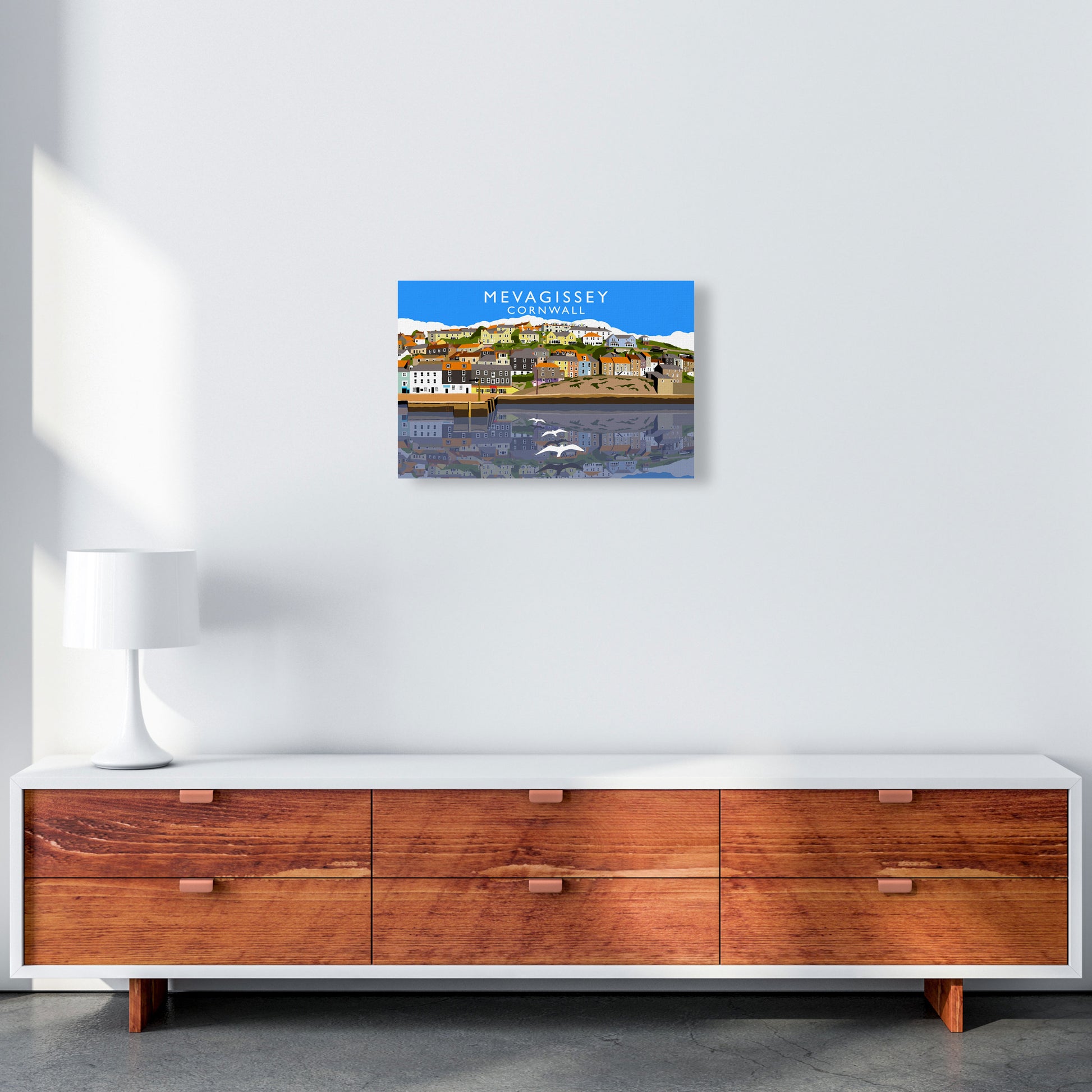 Mevagissey Cornwall Framed Digital Art Print by Richard O'Neill A3 Canvas