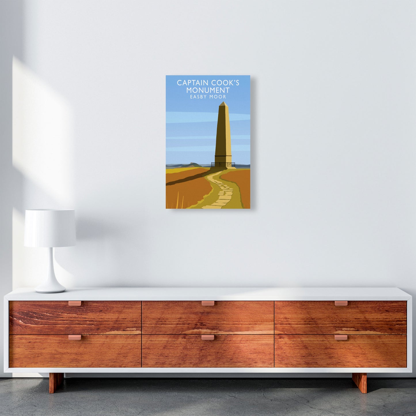 Captain Cooks Monument (Portrait) by Richard O'Neill A3 Canvas