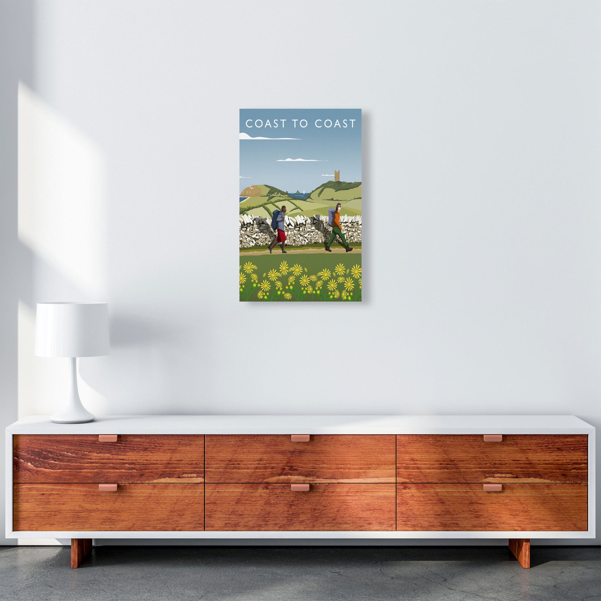 Coast To Coast (Portrait) by Richard O'Neill Yorkshire Art Print, Travel Poster A3 Canvas