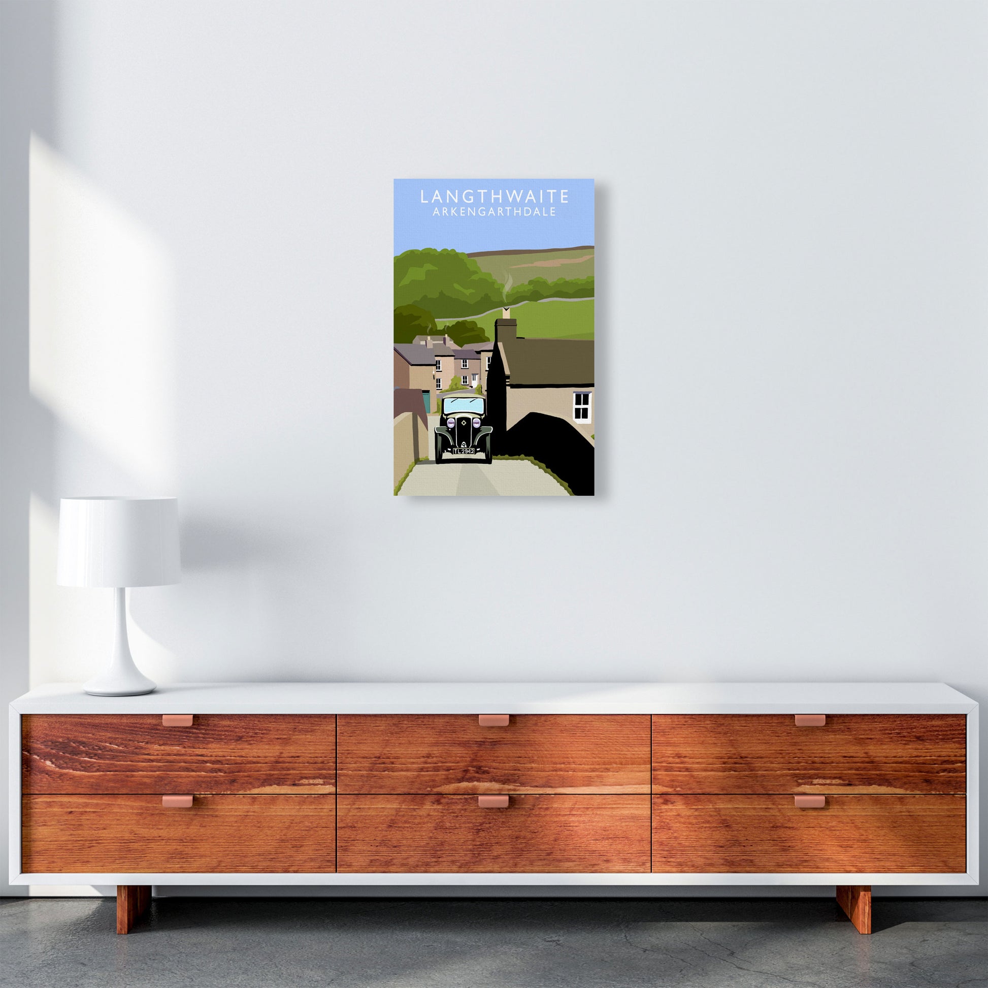 Langthwaite (Portrait) by Richard O'Neill Richard O'Neill Yorkshire Art Print A3 Canvas