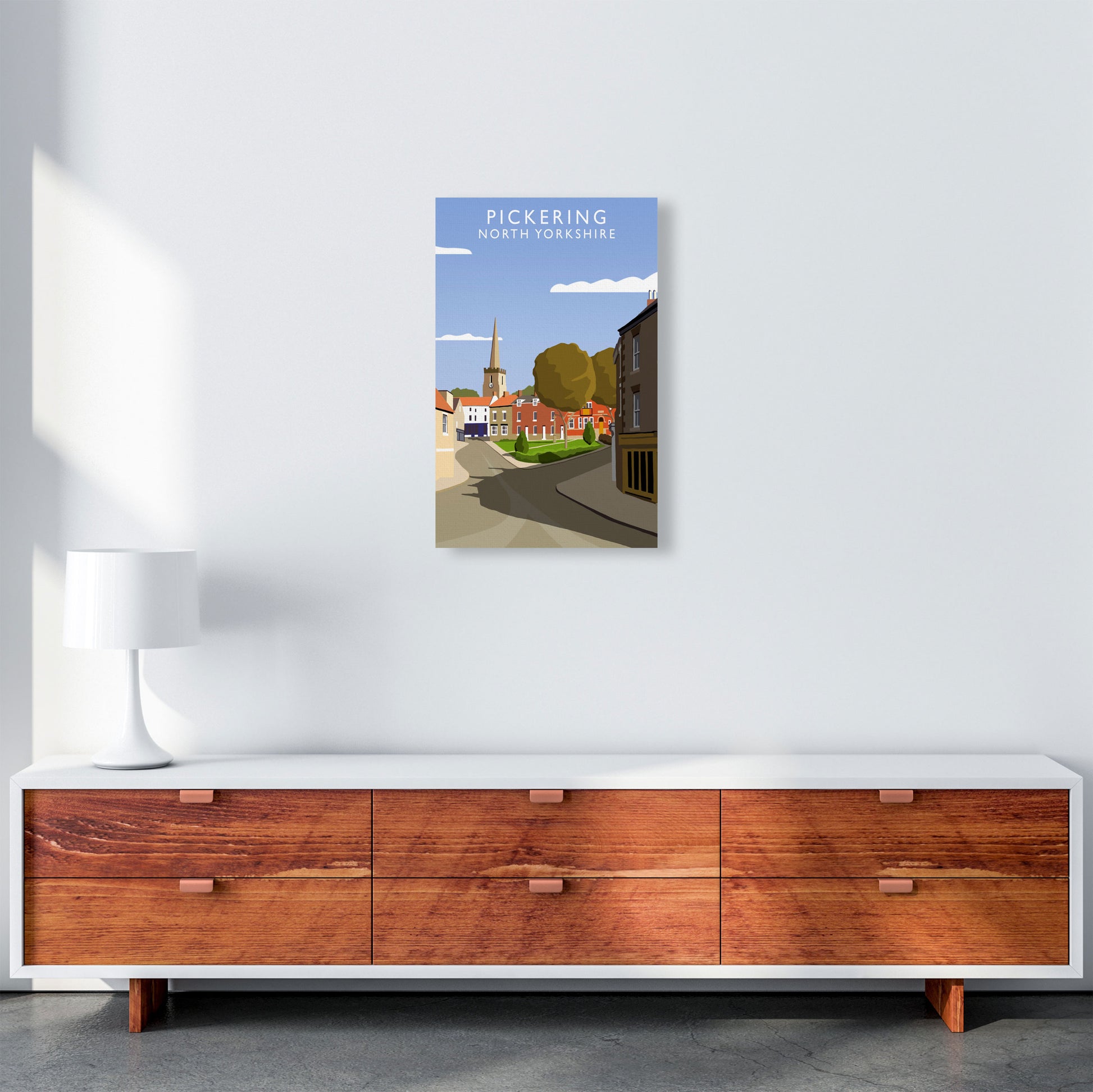 Pickering (Portrait) by Richard O'Neill Yorkshire Art Print, Travel Poster A3 Canvas