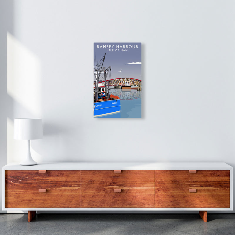 Ramsley Harbour Isle of Man Art Print by Richard O'Neill A3 Canvas