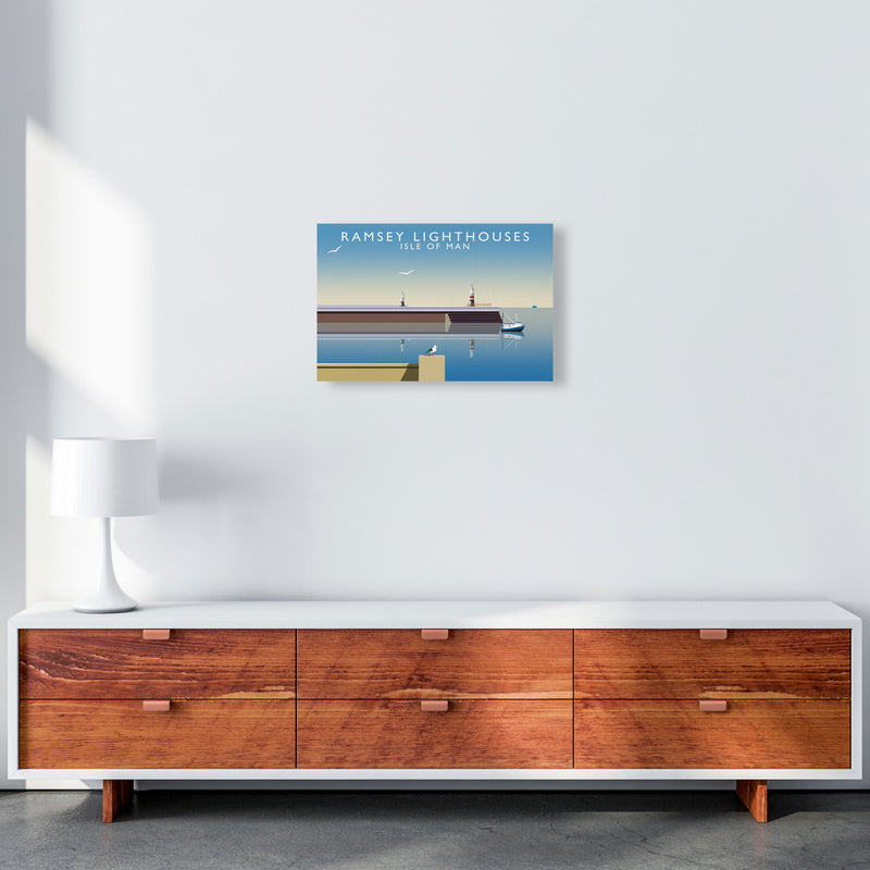 Ramsey Lighthouses Isle of Man Art Print by Richard O'Neill A3 Canvas