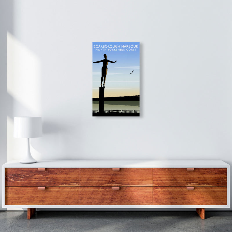 Scarborough Harbour (Portrait) by Richard O'Neill Yorkshire Art Print A3 Canvas