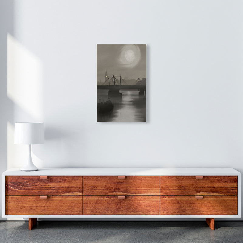 London In Fog Portrait by Richard O'Neill A3 Canvas